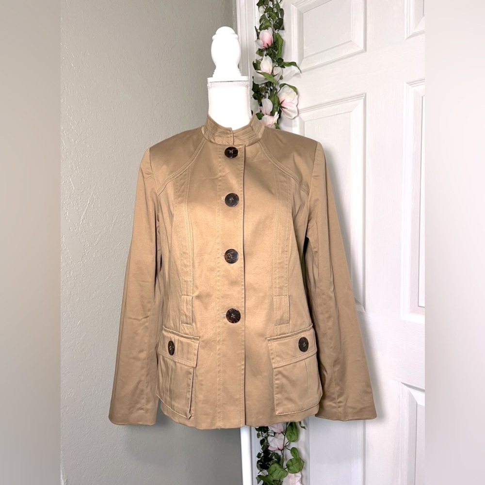 💫NWT Vintage Khaki utility - cargo style Jacket cotton jacket - Picture 3 of 12